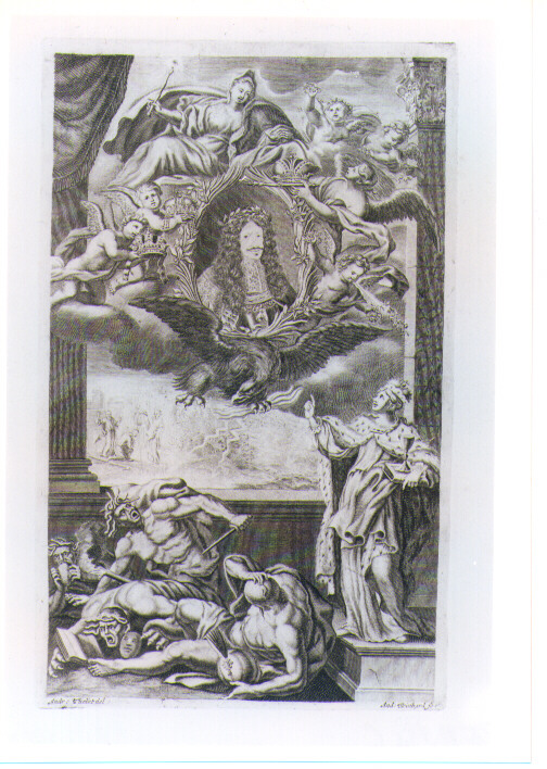 ALLEGORIA DELLA CASA D'ASBURGO (stampa) di Reinhardt Andreas I, Thelott Johann Andreas (sec. XVII)