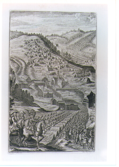 SCENA DI BATTAGLIA (stampa) di Kraus Johann Ulrich, Waldmann Johann Joseph (secc. XVII/ XVIII)
