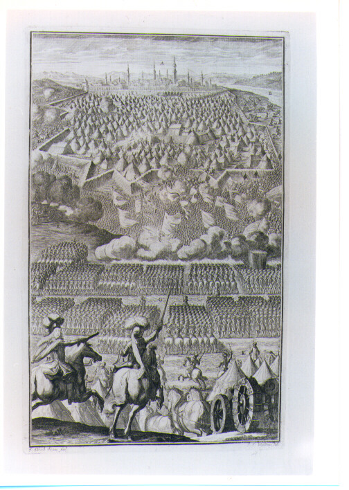 SCENA DI BATTAGLIA (stampa) di Kraus Johann Ulrich, Waldmann Johann Joseph (secc. XVII/ XVIII)