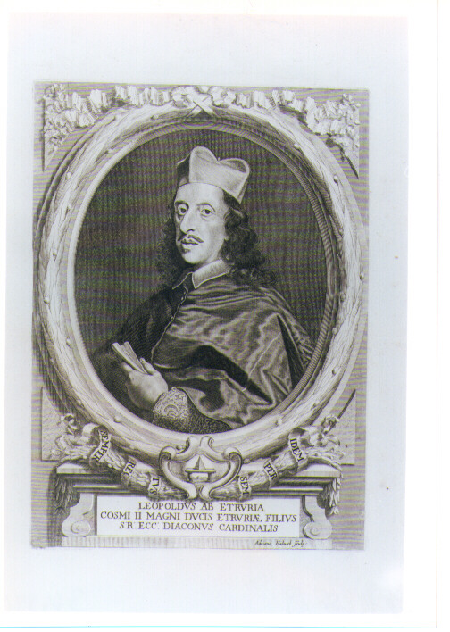 RITRATTO DEL CARDINALE LEOPOLDO (stampa) di Haluech Adriano (prima metà sec. XVIII)