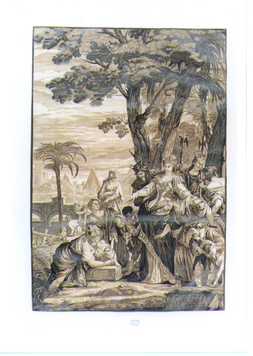 MOSE' SALVATO DALLE ACQUE (stampa tagliata) di Caliari Paolo detto Paolo Veronese, Jackson John Baptist (sec. XVIII)