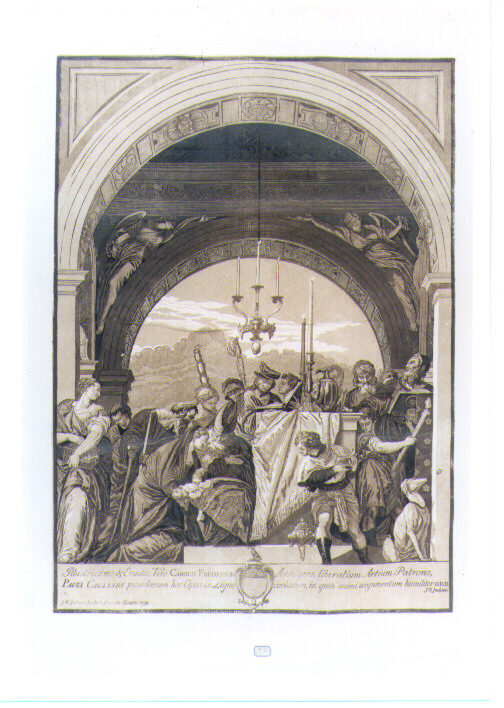 PRESENTAZIONE DI GESU' AL TEMPIO (stampa tagliata) di Caliari Paolo detto Paolo Veronese, Jackson John Baptist (sec. XVIII)