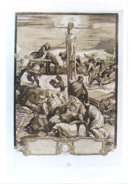 CROCIFISSIONE DI CRISTO (stampa tagliata) di Robusti Jacopo detto Tintoretto, Jackson John Baptist (sec. XVIII)