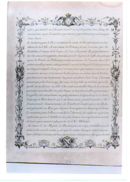 CORNICE CON MOTIVI VEGETALI ARMI GENTILIZIE E TROFEI DI ARMI (stampa) di Weis Johann Martin I (CERCHIA), Marvie Martin (CERCHIA) (sec. XVIII)