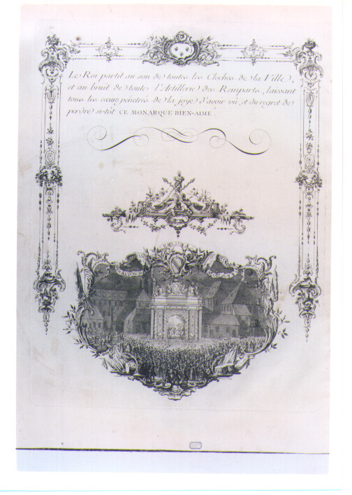 FREGIO CON FESTA A STRASBURGO IN ONORE DI LUIGI XV (stampa) di Weis Johann Martin I, Marvie Martin (sec. XVIII)