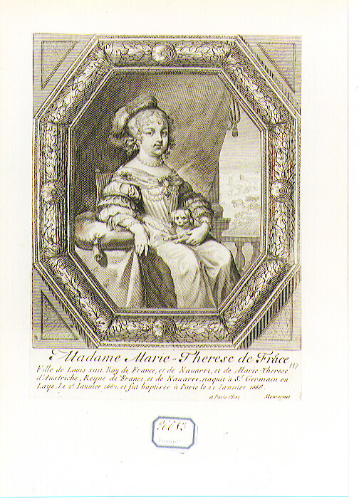 RITRATTO DI MARIA TERESA DI FRANCIA (stampa controfondata smarginata) di Moncornet (CERCHIA) (seconda metà sec. XVII)