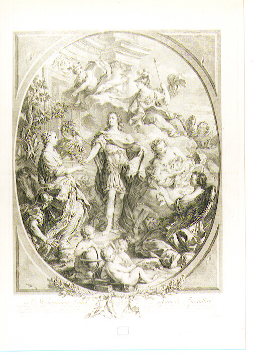 ALLEGORIA DELLA POTENZA DELLA CASA REALE FRANCESE (stampa) di Lemoyne François, Cars Laurent (sec. XVIII)