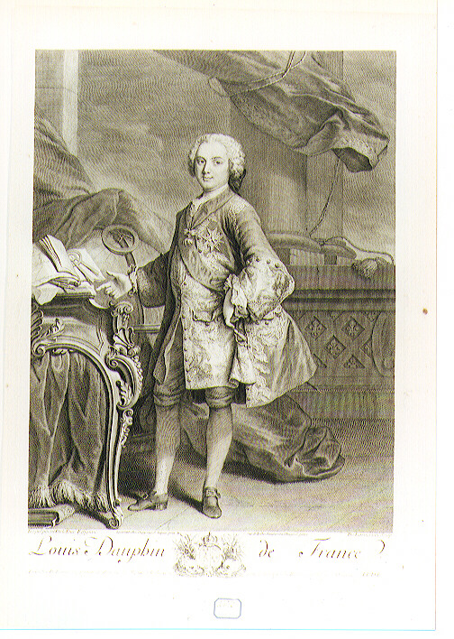 RITRATTO DEL DELFINO DI FRANCIA (stampa) di De La Tour, De Larmessin Nicolas IV, Tocque Louis (sec. XVIII)