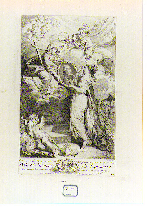 ALLEGORIA DELLA MORTE DEL DELFINO DI FRANCIA (stampa) di Schenau Johan Eleazar Zeizig, Littret de Montigny Claude Antoine (sec. XVIII)