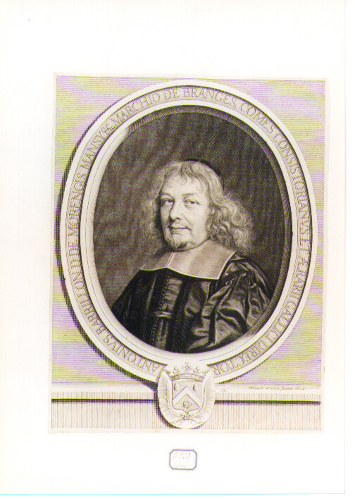 RITRATTO DI ANTONIUS BARILLON (stampa controfondata smarginata) di Nanteuil Robert (sec. XVII)
