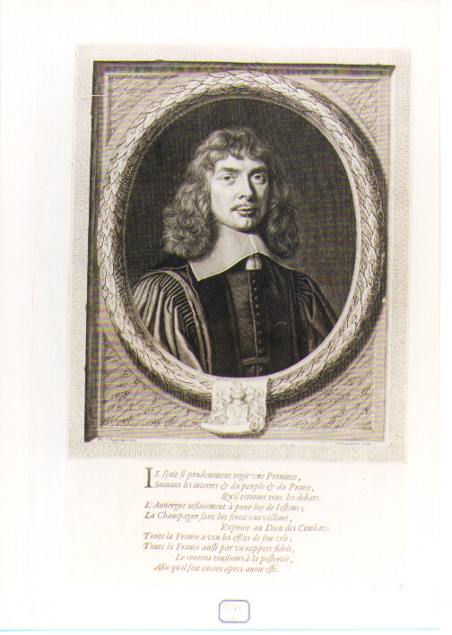 ritratto d'uomo (stampa controfondata smarginata) di De Champaigne Philippe, Regnesson Nicolas (sec. XVII)