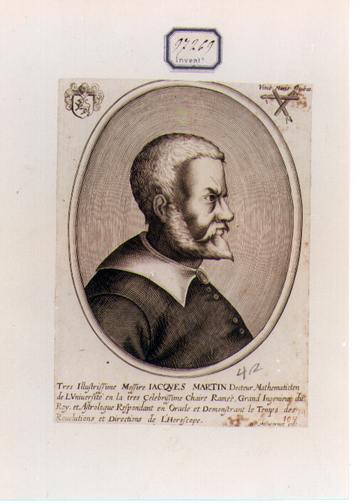 RITRATTO DI JACQUES MARTIN (stampa controfondata smarginata) di Moncornet Balthasar (CERCHIA) (sec. XVII)