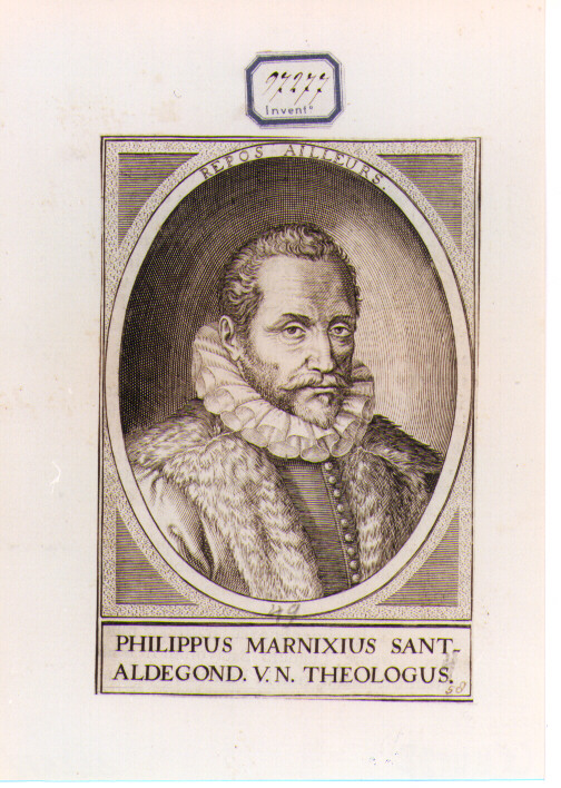 RITRATTO DI PHILIPPUS MARNIXIUS (stampa controfondata smarginata) - ambito francese (fine/inizio secc. XVI/ XVII)