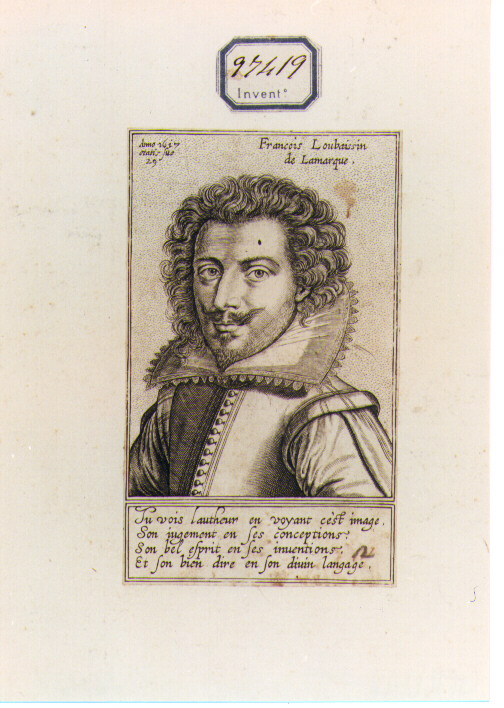 RITRATTO DI FRANCOIS LOUBASSIN DE LAMARQUE (stampa controfondata smarginata) - ambito francese (sec. XVII)
