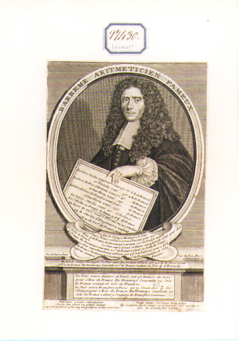 RITRATTO DI BARREME (stampa controfondata smarginata) di Desrochers Etienne Jehandier (CERCHIA) (sec. XVIII)
