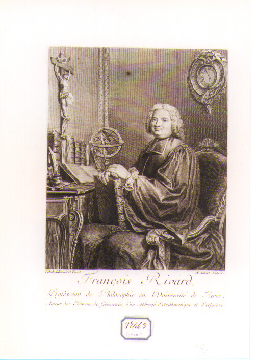 RITRATTO DI FRANCOIS RIVARD (stampa controfondata smarginata) di Valade Jean, Aubert Michel-Guillarme (sec. XVIII)