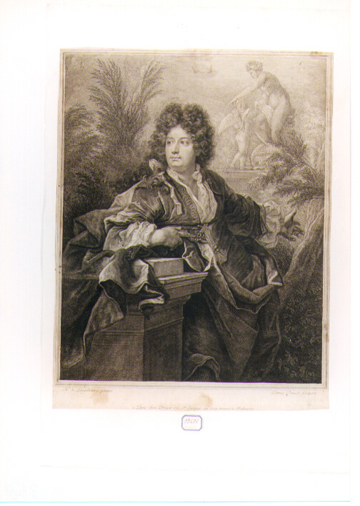 ritratto d'uomo (stampa controfondata smarginata) di De Largillière Nicolas, Drevet Pierre (sec. XVIII)