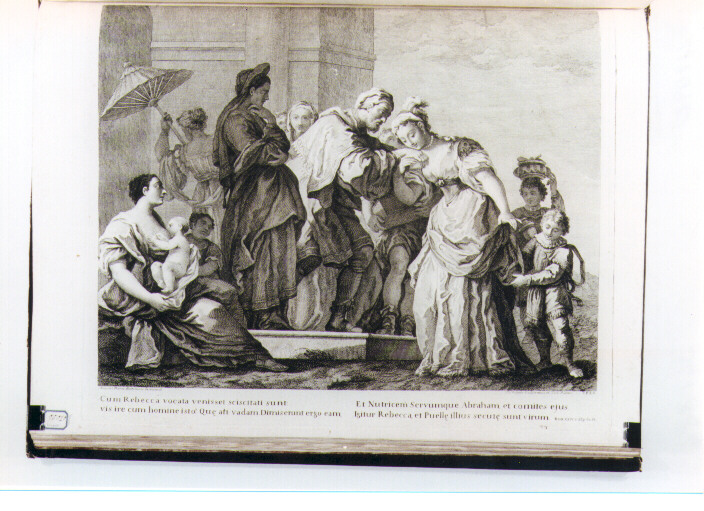 REBECCA RICEVE DONI DA ABRAMO (stampa) di Amigoni Jacopo, Volpato Giovanni, Bartolozzi Francesco (sec. XVIII)