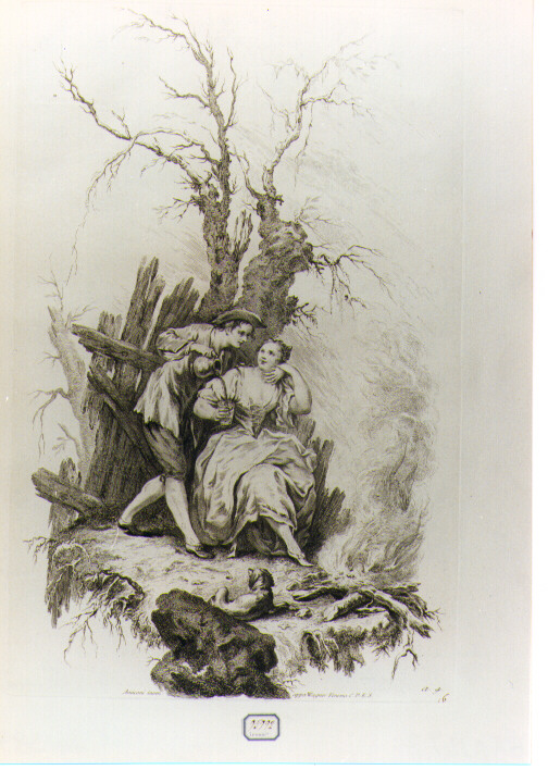 SCENA GALANTE (stampa) di Amigoni Jacopo (CERCHIA), Wagner Joseph (sec. XVIII)