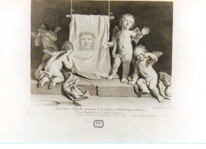 ANGIOLETTI CON SIMBOLO DELLA PASSIONE (stampa) di Amigoni Jacopo, Wagner Joseph (sec. XVIII)