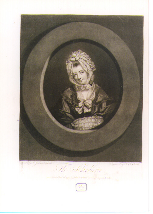 RITRATTO FEMMINILE (stampa controfondata smarginata) di Reynolds Joshua, Smith John Raphael (sec. XVIII)