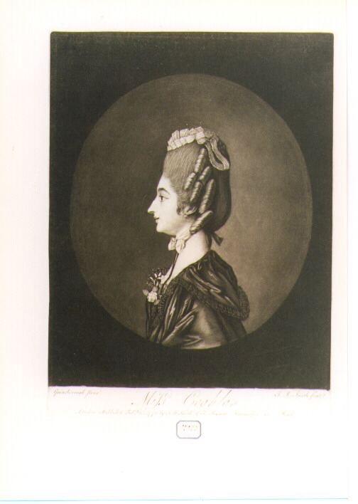 RITRATTO DI MISS COGHLAN (stampa controfondata smarginata) di Gainsborough Thomas, Smith John Raphael (sec. XVIII)