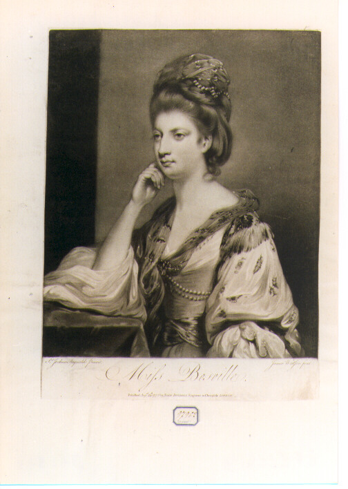 RITRATTO DI MISS BOSVILLE (stampa controfondata smarginata) di Reynolds Joshua, Watson James (sec. XVIII)