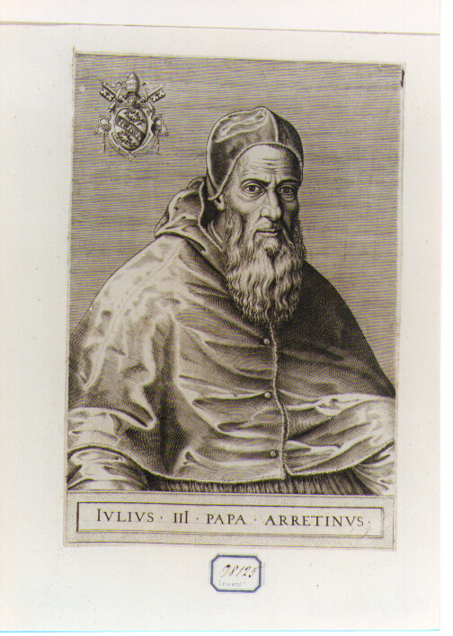 RITRATTO DI PAPA GIULIO III (stampa controfondata smarginata) di Panvinus Onulph (sec. XVI)