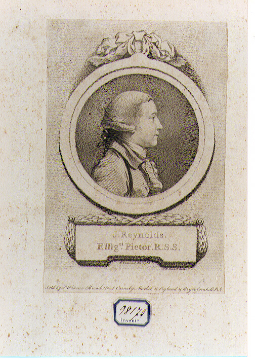 RITRATTO DI JOSHUA REYNOLDS (stampa controfondata smarginata) di Falconet Pierre Etienne, Pariset D. P (sec. XVIII)