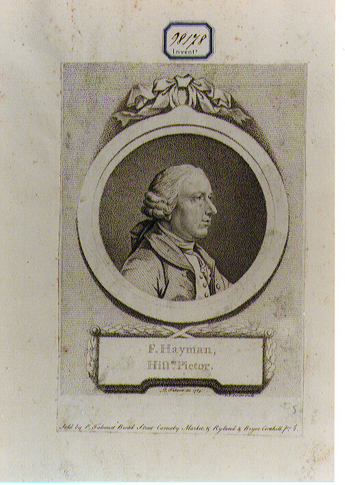 RITRATTO DI F. HAYMAN (stampa controfondata smarginata) di Falconet Pierre Etienne, Pariset D. P (sec. XVIII)