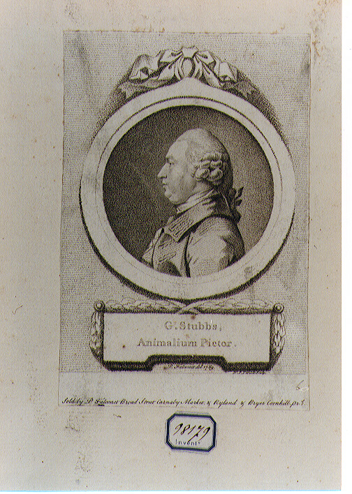 RITRATTO DI GEORGE STUBBS (stampa controfondata smarginata) di Falconet Pierre Etienne, Pariset D. P (sec. XVIII)