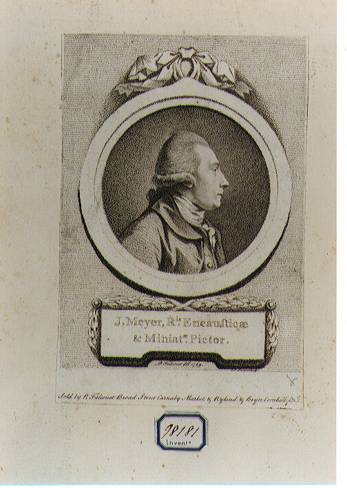 RITRATTO DI J. MEYER (stampa controfondata smarginata) di Falconet Pierre Etienne, Pariset D. P (sec. XVIII)