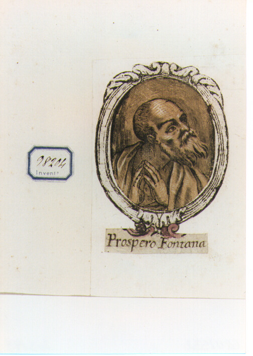 RITRATTO DI PROSPERO FONTANA (stampa a colori controfondata smarginata) - ambito bolognese (sec. XVII)