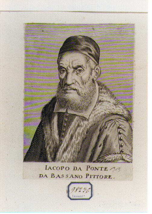 RITRATTO DI JACOPO DA PONTE DETTO BASSANO (stampa controfondata smarginata) di Piccini Giacomo (sec. XVII)