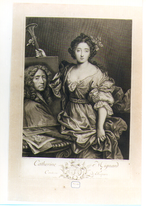 RITRATTO DI CATHERINE MIGNARD (stampa) di Mignard Pierre, Daullé Jean (sec. XVIII)