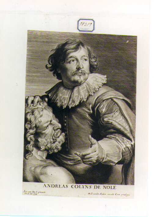 RITRATTO DI ANDREAS COLYNS (stampa controfondata smarginata) di Van Dyck Anton, De Jode Pieter II (sec. XVII)