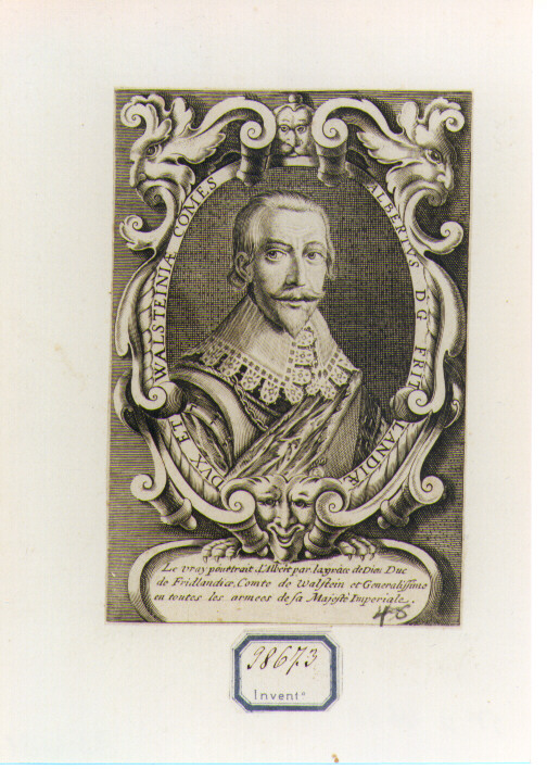 RITRATTO DI ALBERTO DI FRIDLANDIA (stampa controfondata smarginata) di Moncornet Balthasar (CERCHIA) (sec. XVII)