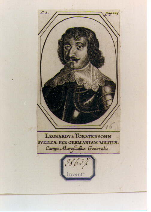 RITRATTO DI LEONARDUS TORSTENSOHN (stampa controfondata smarginata) - ambito fiammingo (seconda metà sec. XVII)