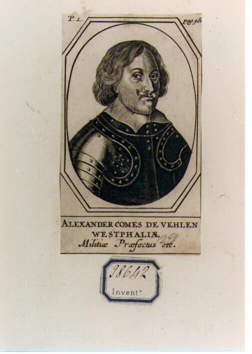 RITRATTO DI ALEXANDER CONTE DI VEHLEN (stampa controfondata smarginata) - ambito fiammingo (seconda metà sec. XVII)