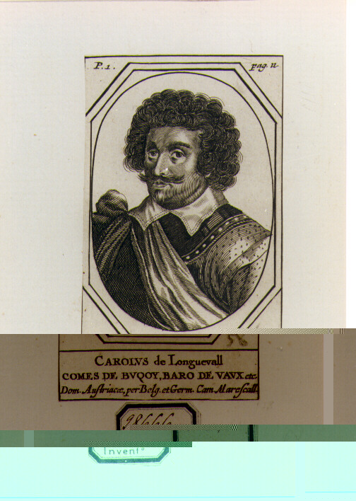 RITRATTO DI CARLO DE LONGUEVAL (stampa controfondata smarginata) - ambito fiammingo (seconda metà sec. XVII)