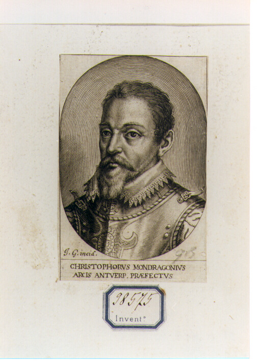 RITRATTO DI CRISTOFORO DI MONDRAGONE (stampa controfondata smarginata) di Greuter Joseph (sec. XVII)