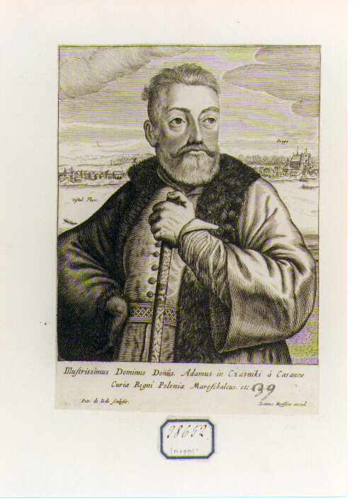 RITRATTO DI ADAMUS IN CZASNIKI (stampa controfondata smarginata) di De Jode Pieter (seconda metà sec. XVII)