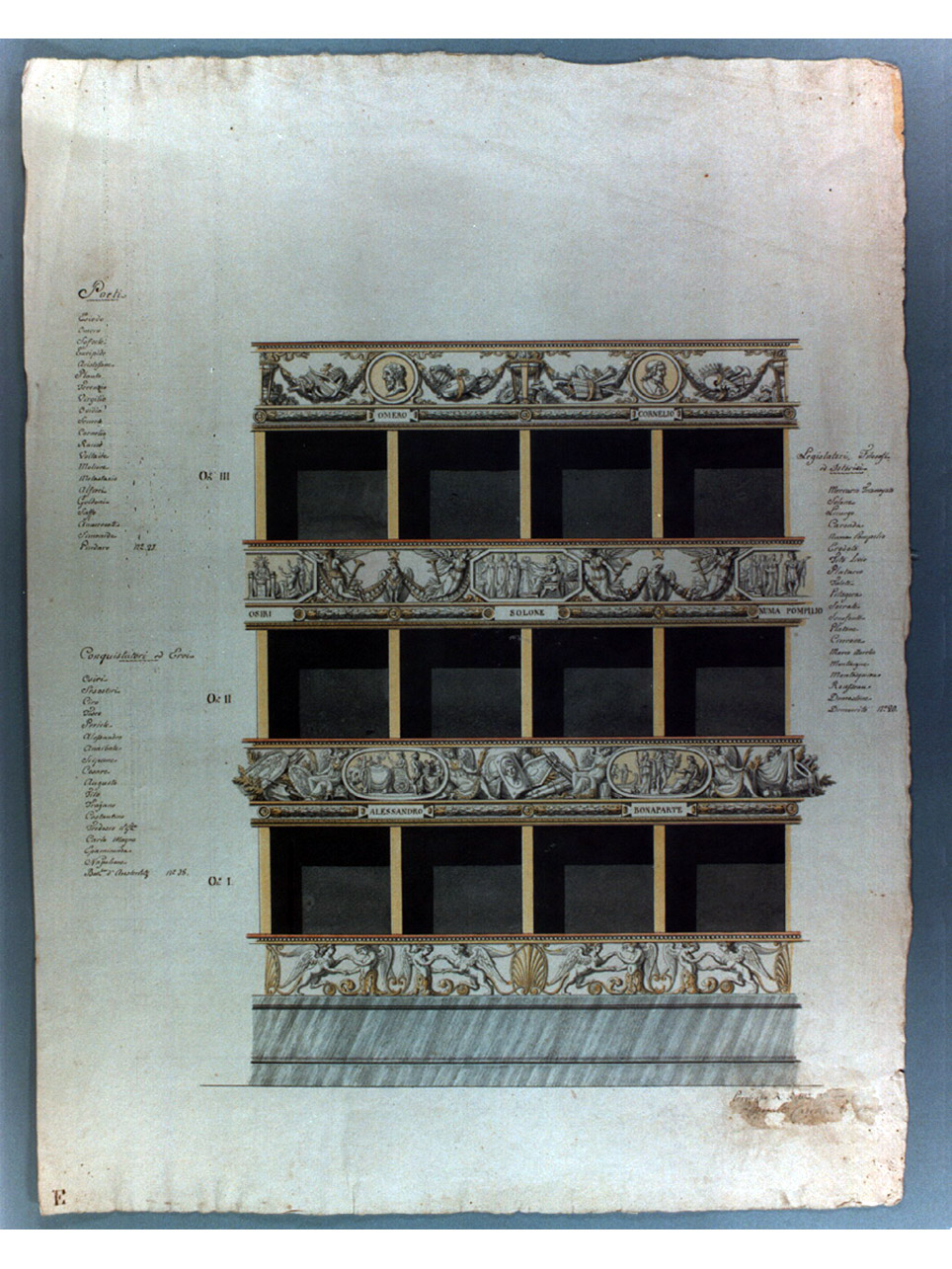palchi di teatro (disegno, elemento d'insieme) di Canna Pasquale, Pregliasco R (sec. XIX)