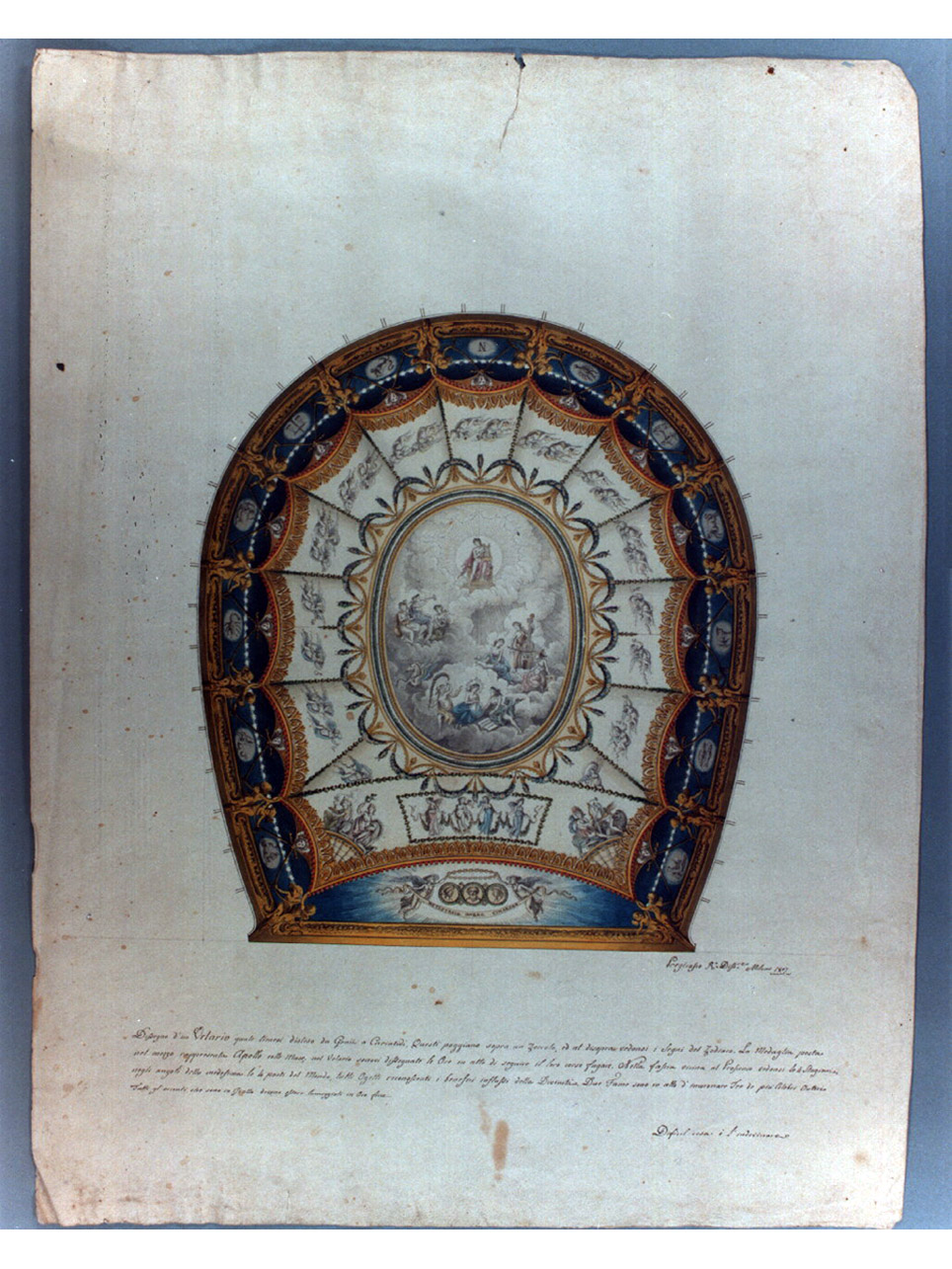 soffitto teatrale (disegno) di Pregliasco R (sec. XIX)