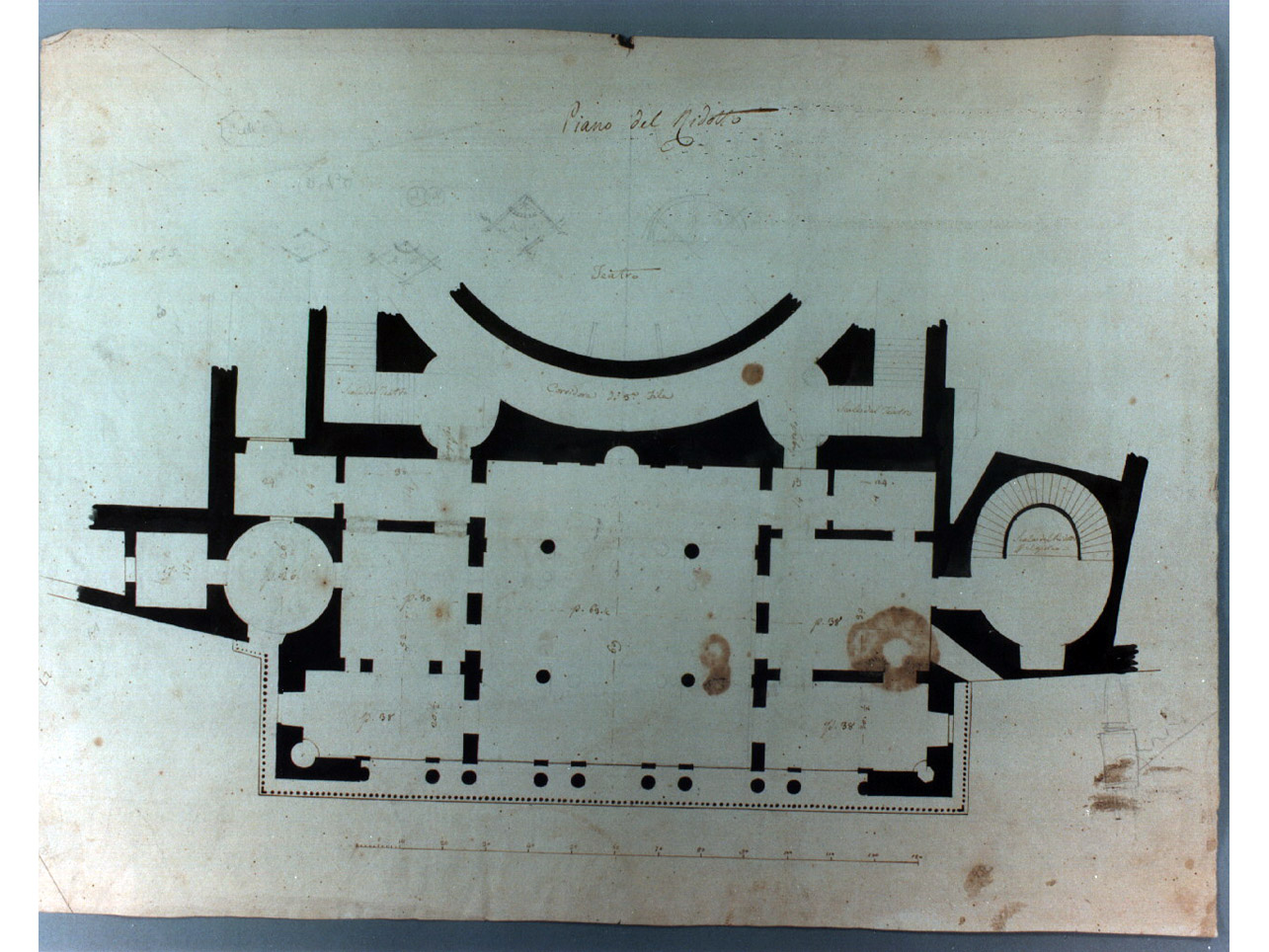 pianta del ridotto del teatro San Carlo (disegno) di Niccolini Antonio (sec. XIX)