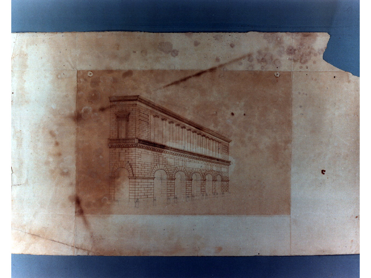 prospetto del teatro San Carlo (disegno) di Niccolini Antonio (sec. XIX)