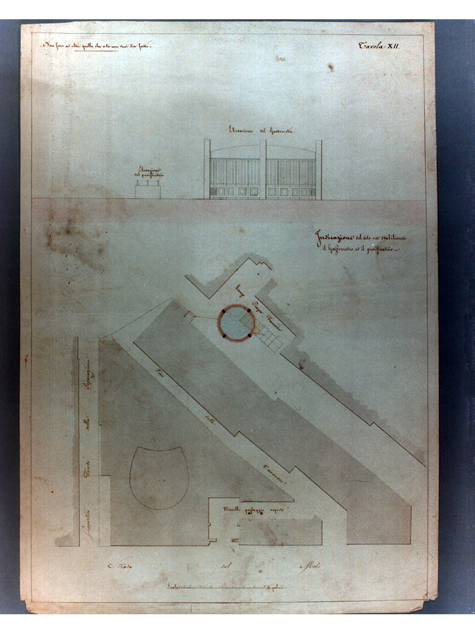 zona attorno al teatro del fondo (disegno, elemento d'insieme) di Niccolini Antonio (sec. XIX)