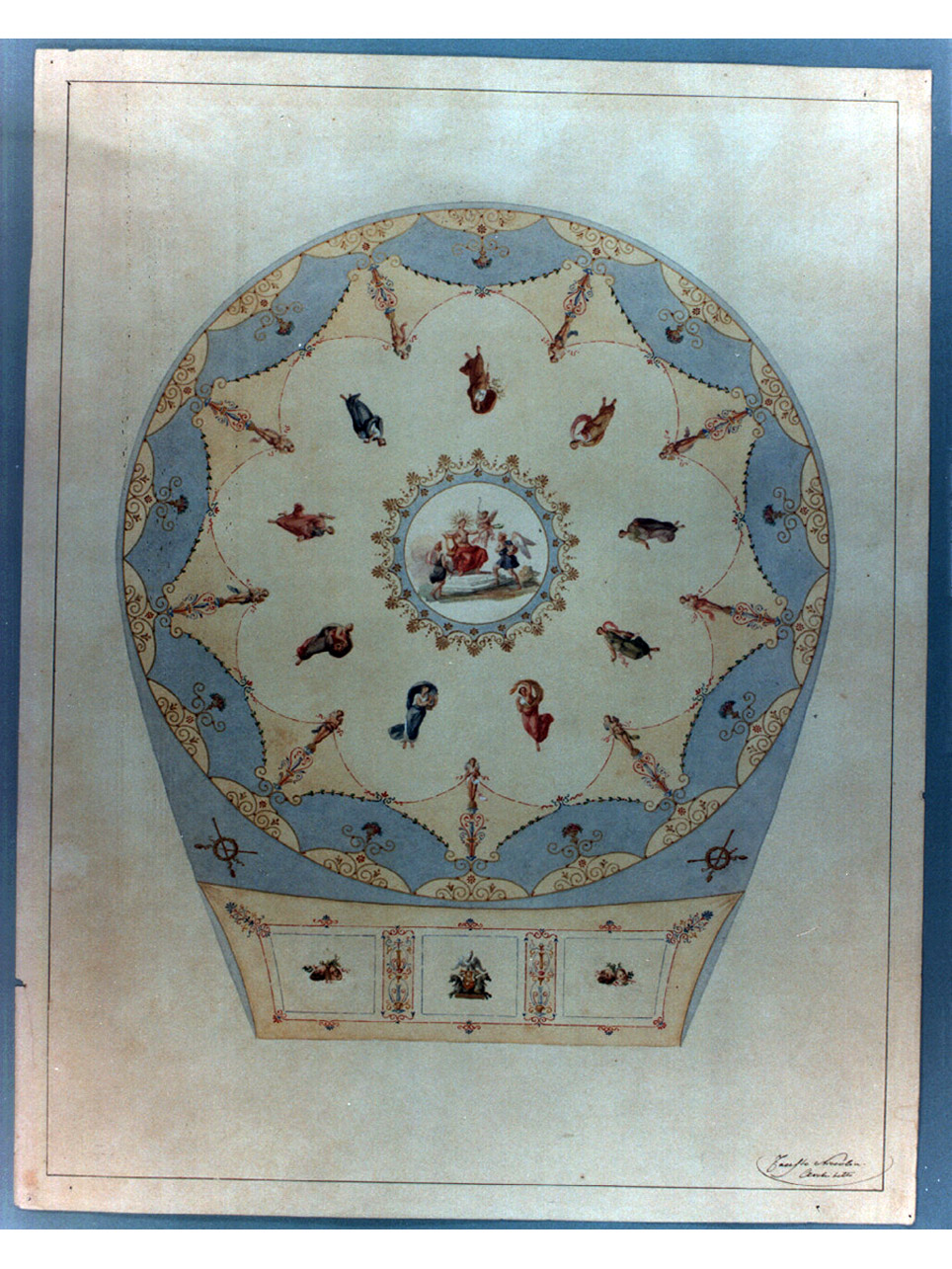 soffitto con figure mitologiche (disegno) di Niccolini Fausto (sec. XIX)