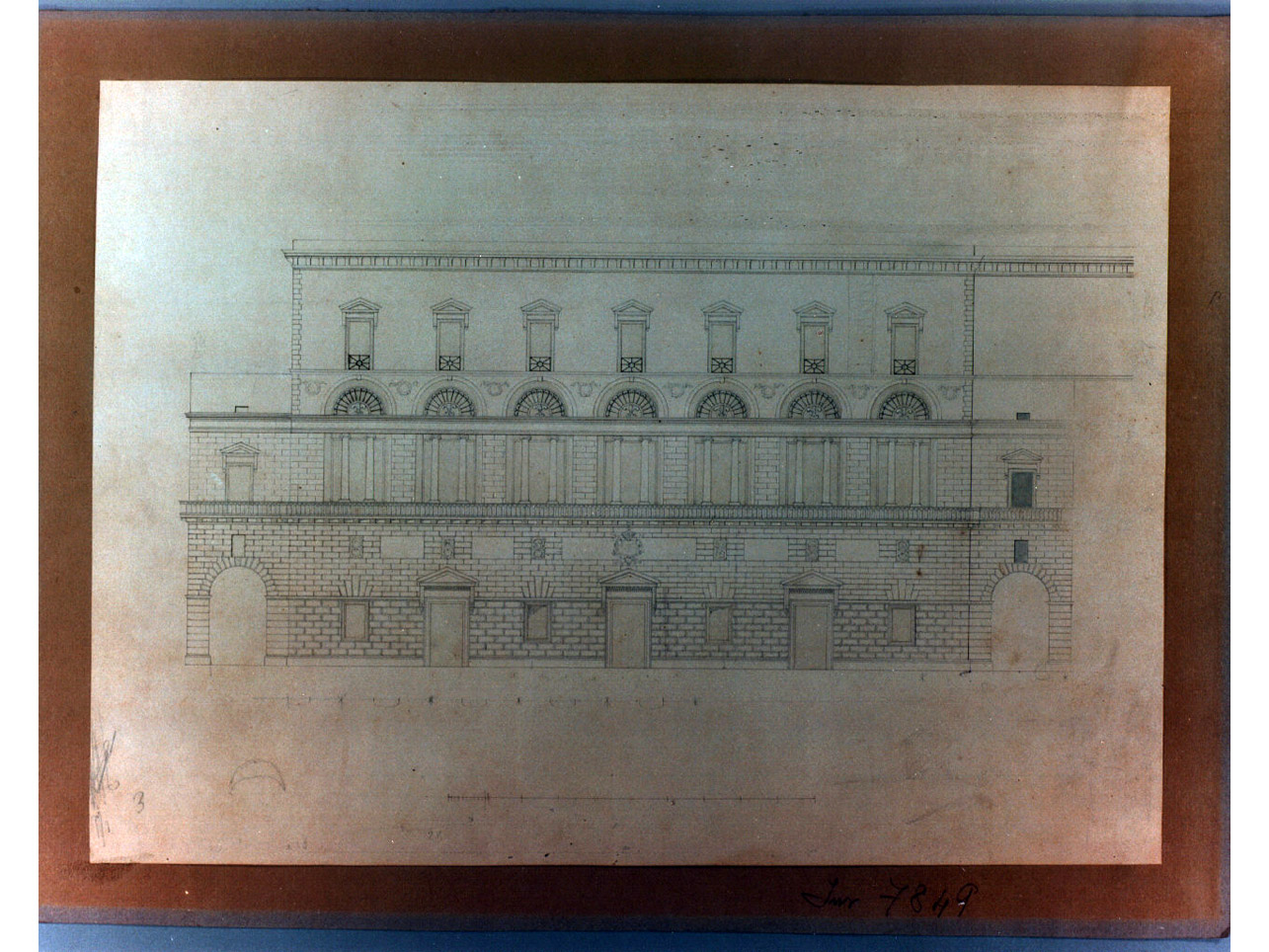 prospetto laterale del teatro di San Carlo (disegno, elemento d'insieme) di Gesuè Pietro, Gavaudán Francesco (sec. XIX)