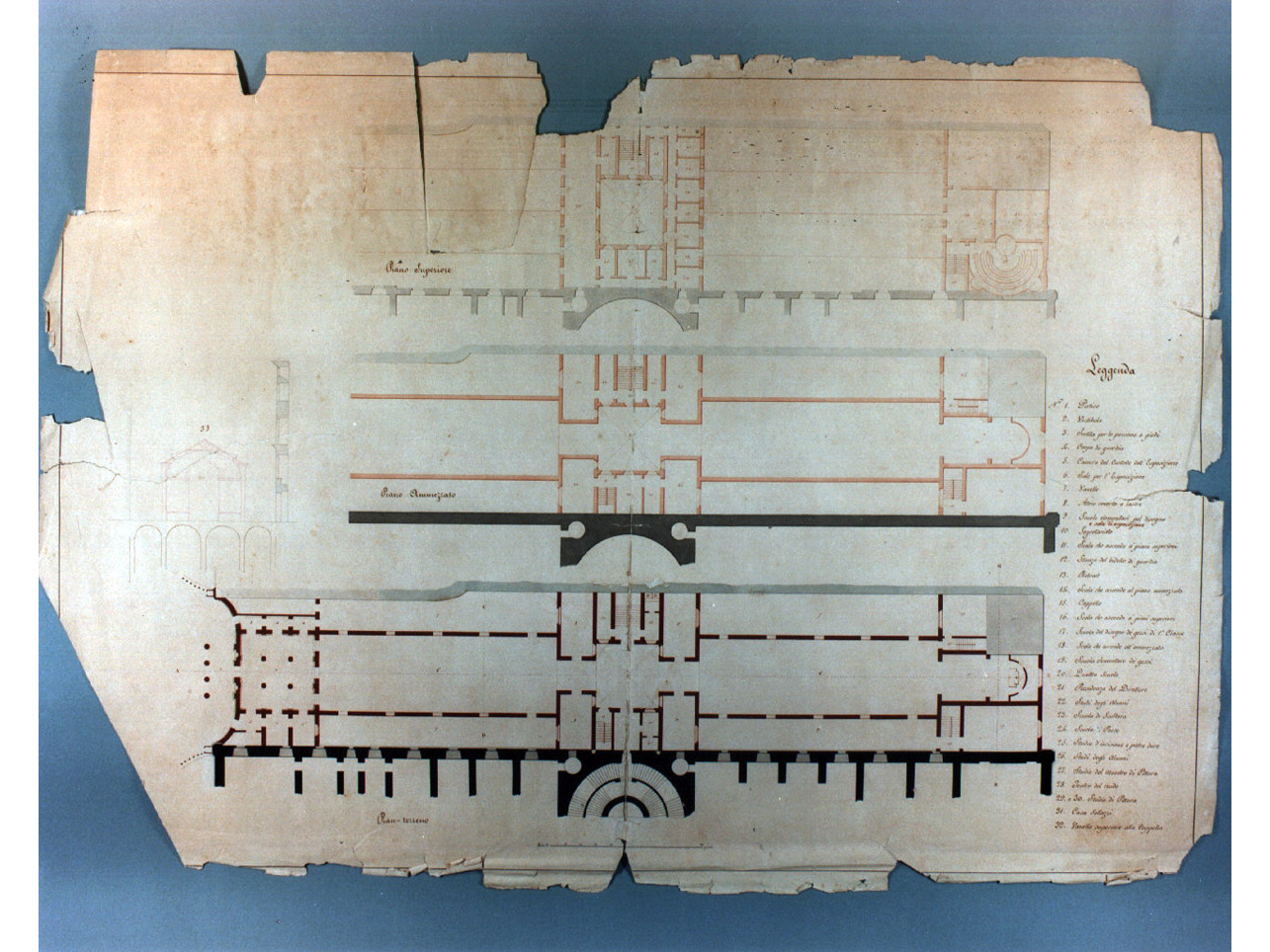 pianta di palazzo (disegno) di Niccolini Antonio (sec. XIX)